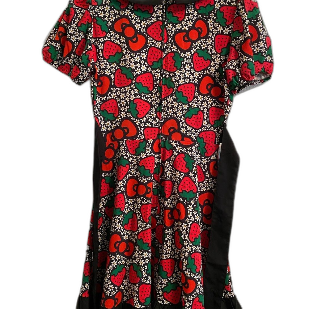 Hello Kitty S Sanrio Strawberry Dress Kawaii Fruit Coquette Colorful Red Black - Picture 9 of 11
